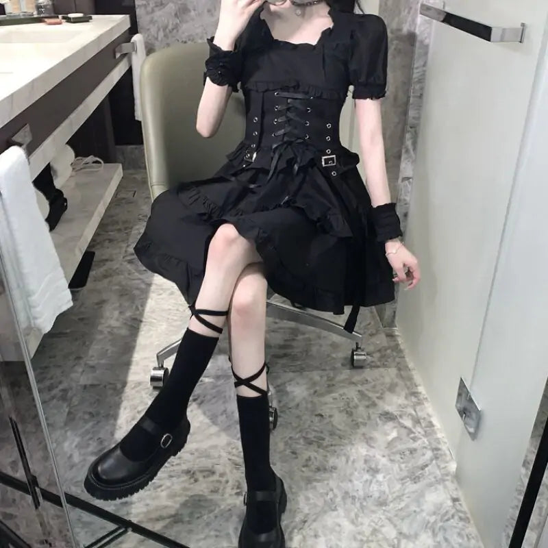 Gothic Women Black Dress